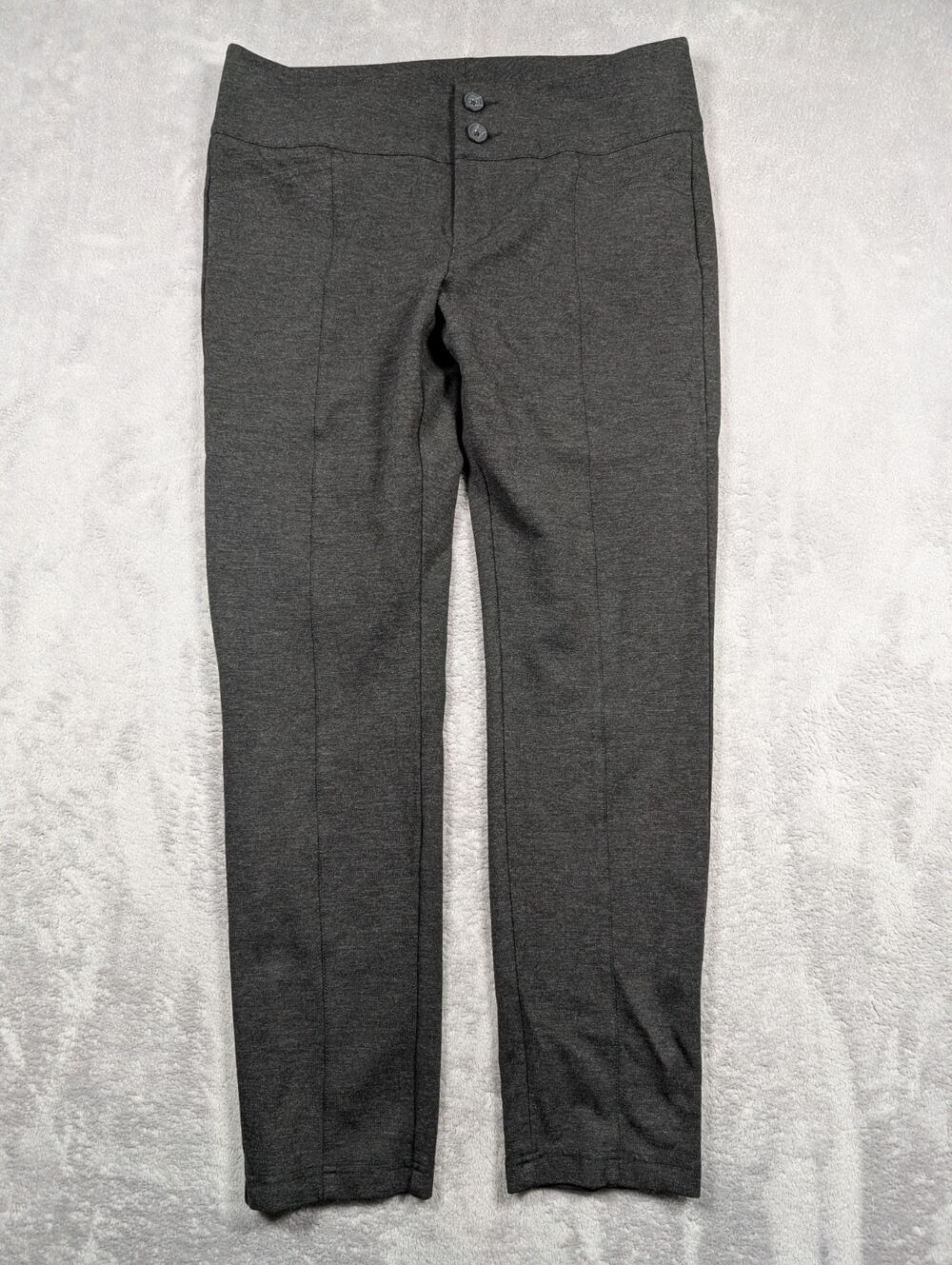 Cabi 547 Womens 10 30in Waist Ponte Trouser Pants Charcoal Stretch Cigarette